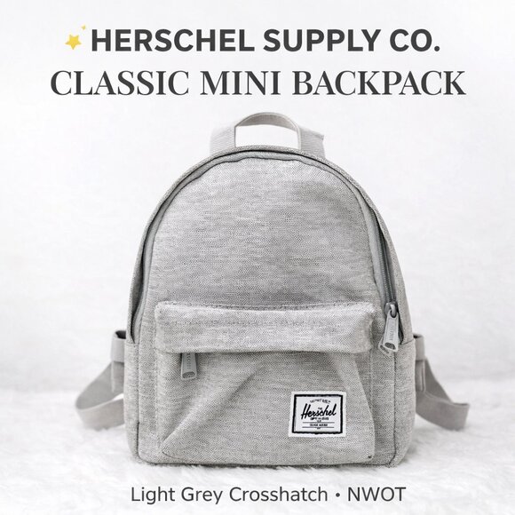 Herschel Supply Co. Handbags - Herschel Supply Co. Classic Mini Backpack – Light Grey Crosshatch | NWOT